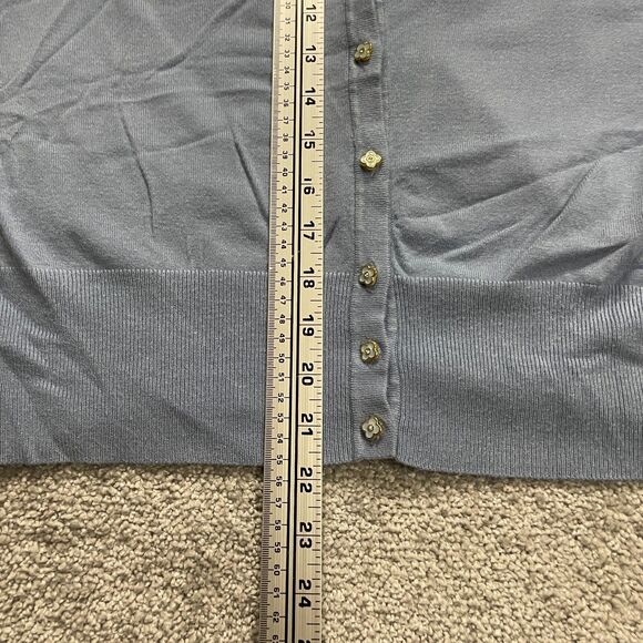 Spense Knit Sweater Cardigan Womens XL Blue Button Down Half Sleeve Stretch - Picture 8 of 13